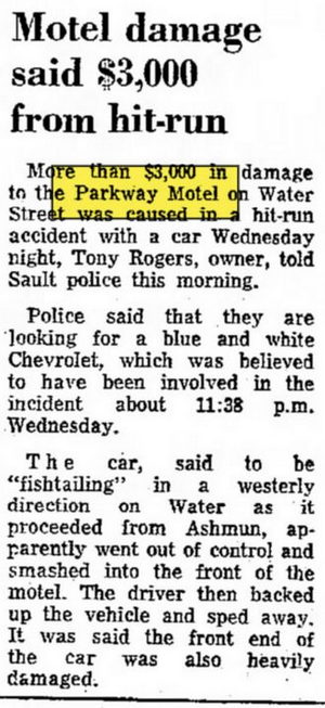 Parkway Motel (Park Way Motel) - June 1973 Damage (newer photo)